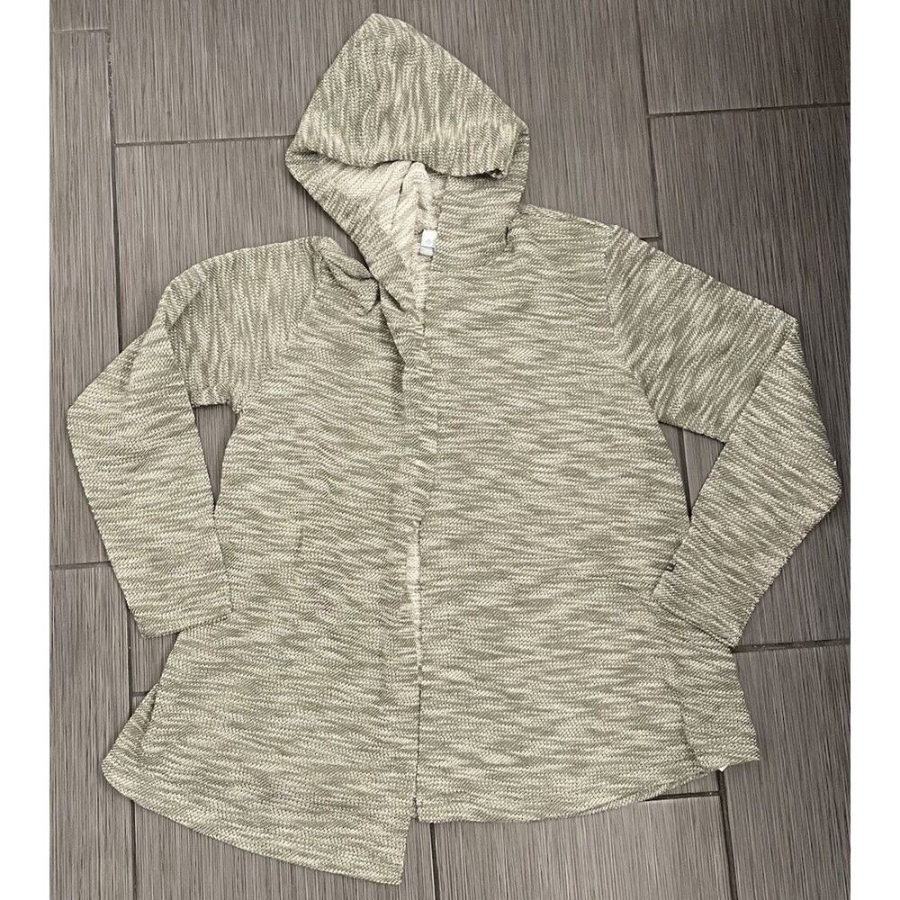 Columbia Womens Medium Open Front Cardigan Lightweight Hoodie Olive Green